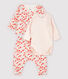 Dreiteiliges Baby-Set aus Bio-Baumwolle in Rosa
