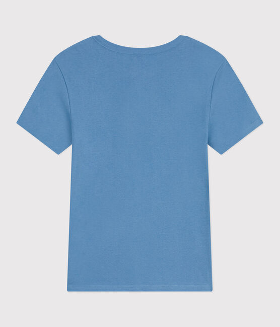 Damen-T-Shirt L'Iconique aus einfarbiger Baumwolle blau ALASKA