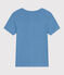 Damen-T-Shirt L'Iconique aus einfarbiger Baumwolle blau ALASKA