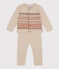 Baby-Set aus Jacquard-Strick beige MONTELIMAR/weiss MULTICO