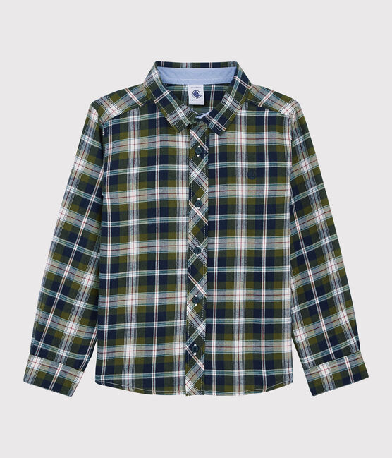 Kinderhemd mit Karomuster für Jungen blau SMOKING/weiss MULTICO