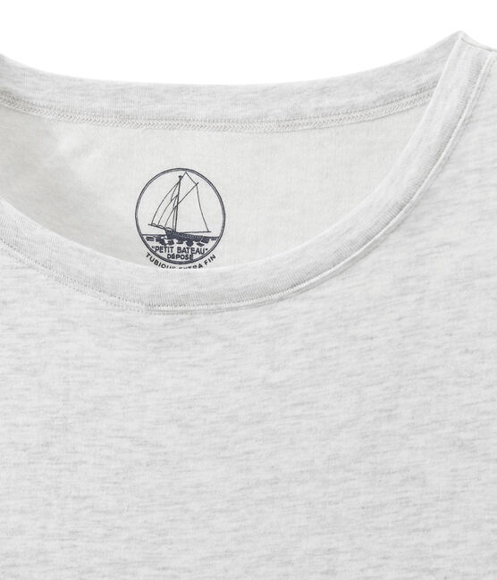 Damen-Top aus federleichtem, gedoppeltem Jersey grau POUSSIERE CHINE