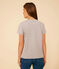 Damen-T-Shirt LE DROIT aus Baumwolle mit V-Ausschnitt grau CHATON CHINE