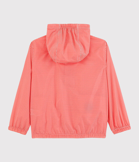 Kinder-Windjacke aus recyceltem Polyester Mädchen - Jungen rosa GROSEILLER/weiss MARSHMALLOW