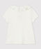 Kurzärmelige Baby-Bluse aus Baumwolle für Mädchen weiss MARSHMALLOW