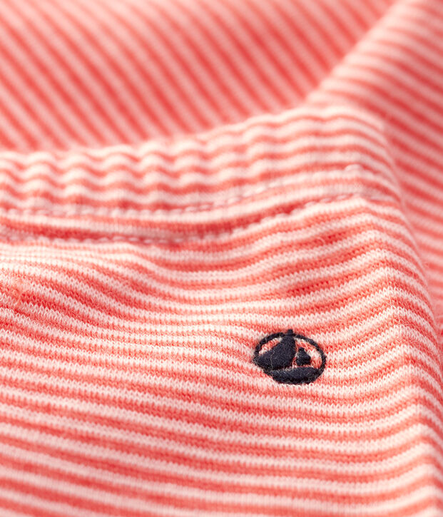 Baby-Leggings aus Wolle und Baumwolle. orange/weiss