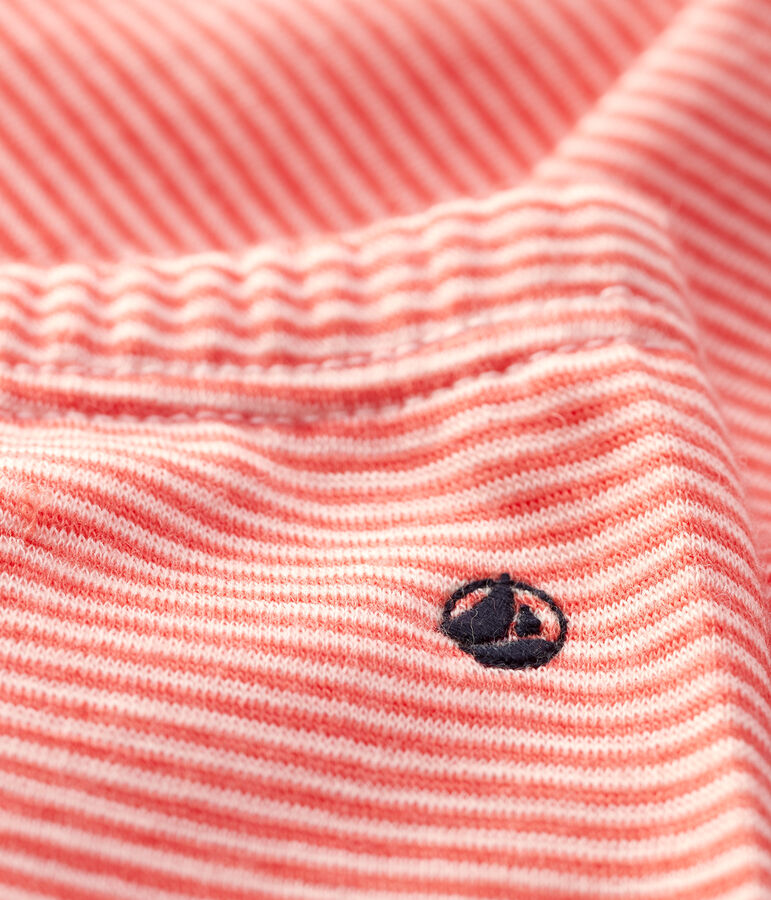 Baby-Leggings aus Wolle und Baumwolle. orange/weiss