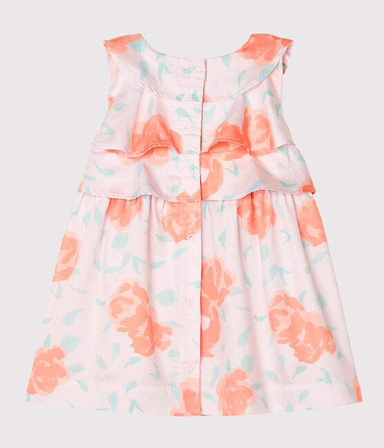 Gemustertes Baby-Kleid für Mädchen rosa VIENNE/weiss MULTICO