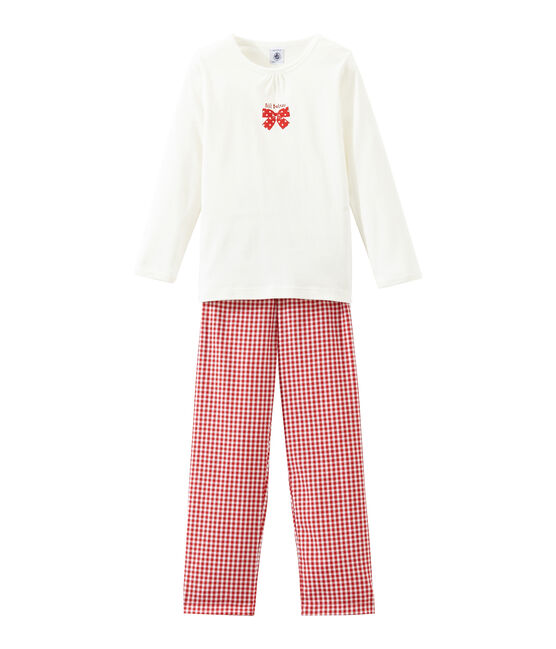 Mädchen Schlafanzug rot TERKUIT/weiss MARSHMALLOW