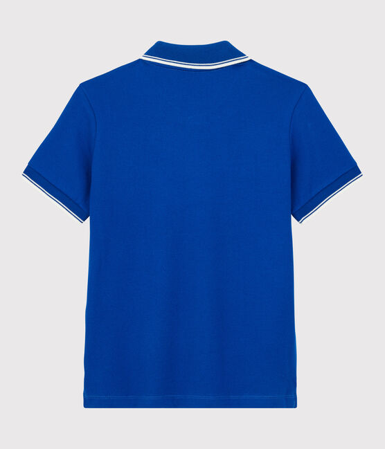 Kurzärmeliges Kinder-Poloshirt aus Jersey für Jungen blau SURF