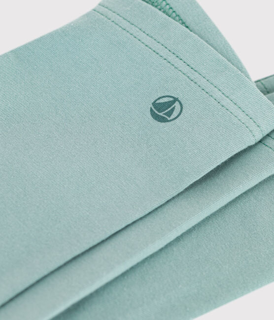 Kinder-Leggings aus einfarbiger Baumwolle grün PAUL