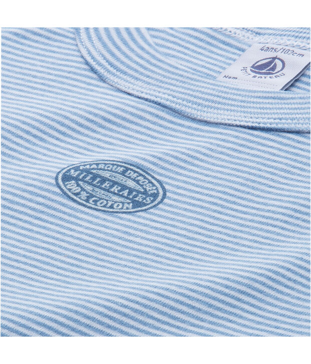 Kurzer Schlafanzug f&uuml;r Jungen, geringelte BW blau/weiss