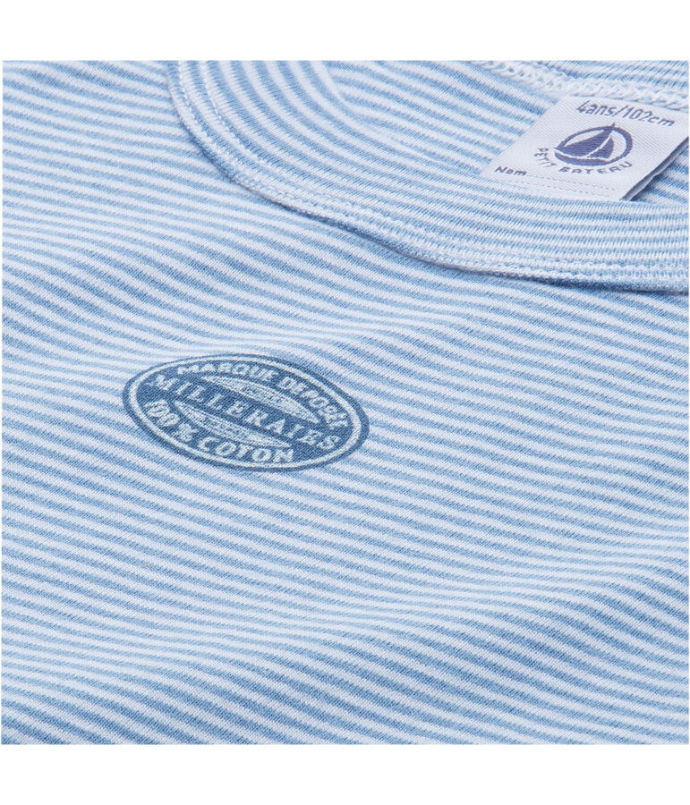 Kurzer Schlafanzug f&uuml;r Jungen, geringelte BW blau/weiss