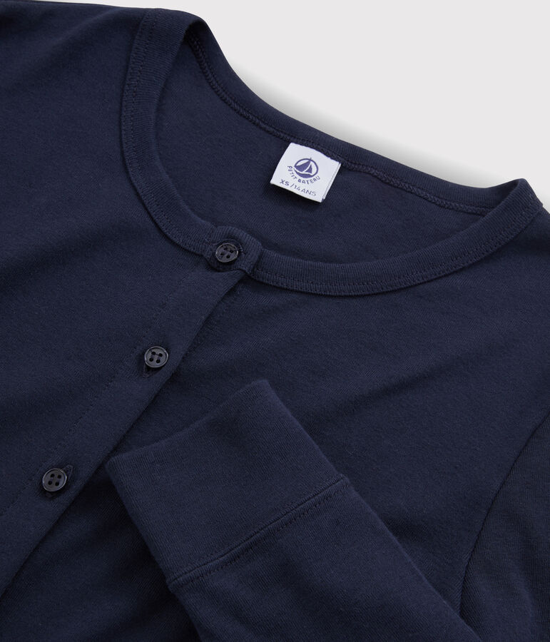 Klassischer Baumwoll-Cardigan f&uuml;r Damen blau