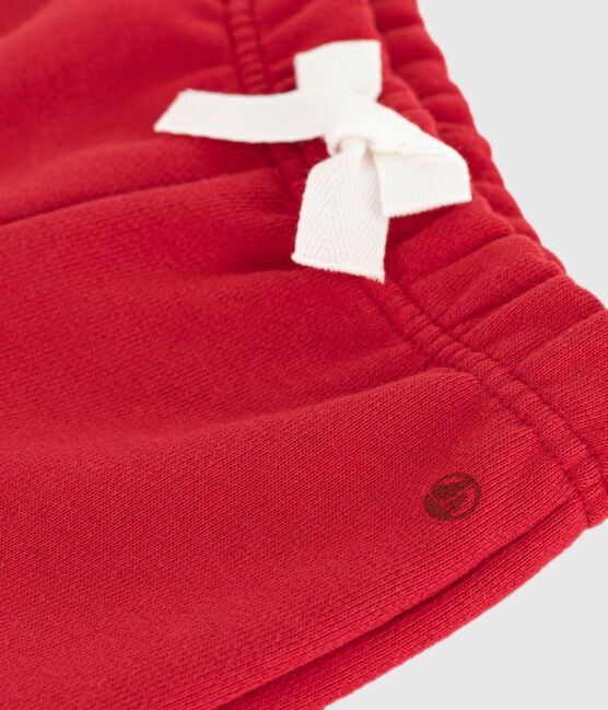 Baby-Hose aus einfarbiger Baumwolle rot POMPEI
