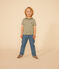 Gestreiftes Jungen-T-Shirt aus leichtem Jerseystoff grün CROCO/ AVALANCHE