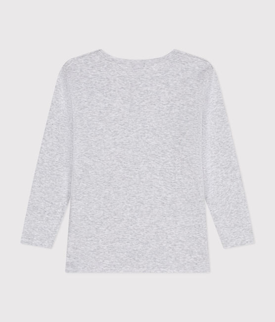 Langärmeliges T-Shirt für Mädchen aus Baumwolle grau POUSSIERE CHINE
