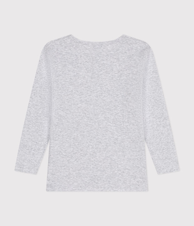 Lang&auml;rmeliges T-Shirt f&uuml;r M&auml;dchen aus Baumwolle grau
