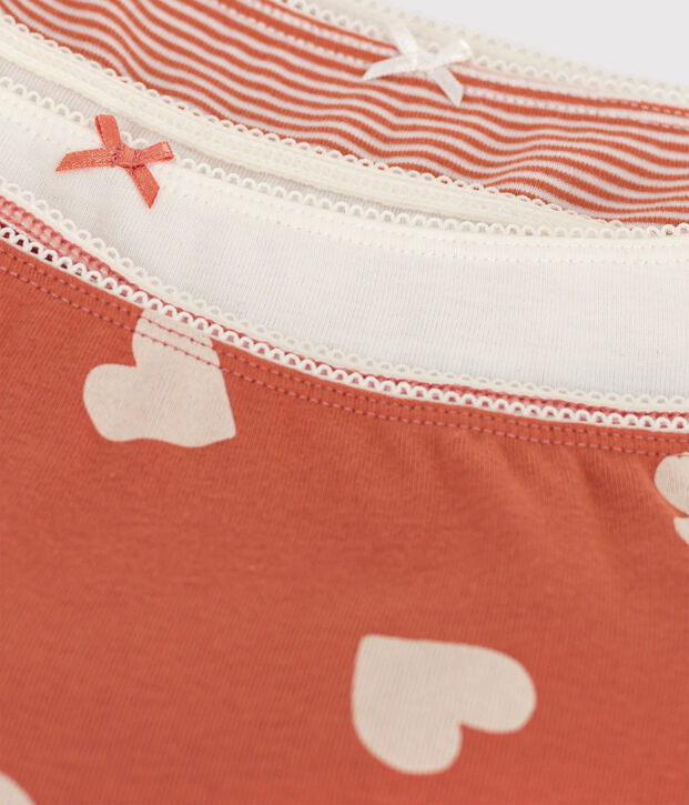 3er-Set Shortys aus Baumwolle mit Herzmotiv f&uuml;r M&auml;dchen vielfarbig