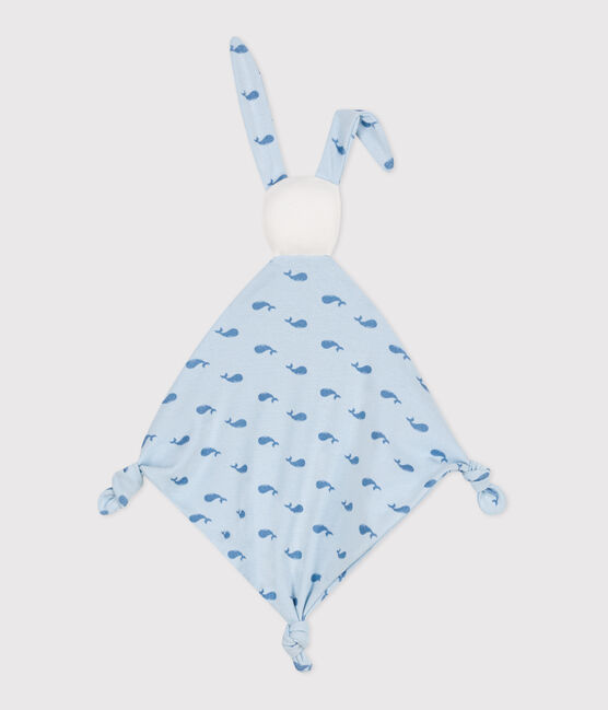 Baby-Kuscheltier aus bedruckter Baumwolle blau TOUDOU/ ALASKA
