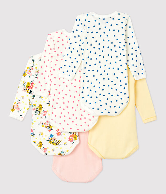 5er-Set langärmelige Baby-Bodys aus Baumwolle für Mädchen variante 1