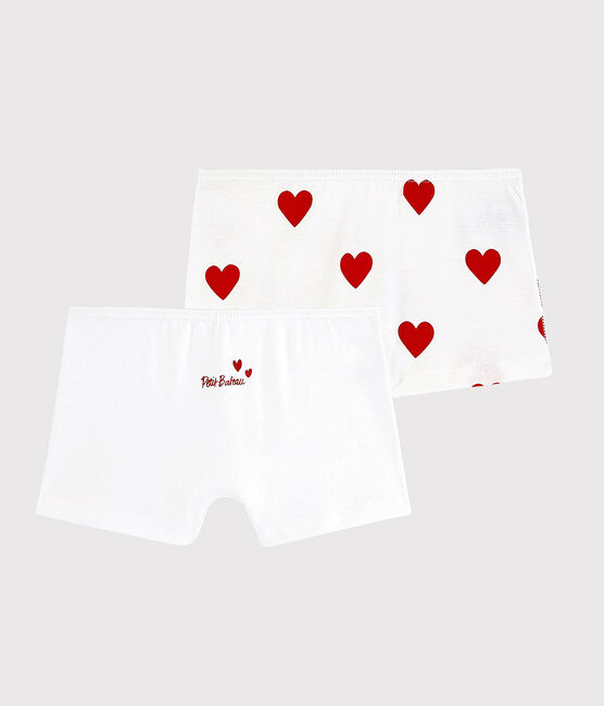 2er-Set Shortys aus Baumwolle mit Herzmotiv für Mädchen variante 1