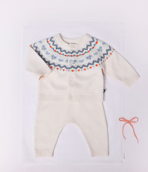 Baby-Set aus Strick mit Jacquardmuster blau/blau