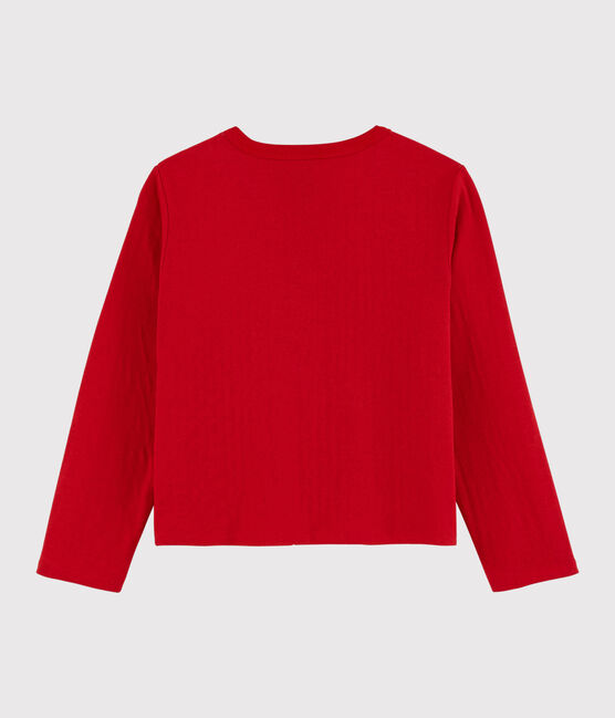 Kinder-Cardigan aus gedoppeltem Jersey für Mädchen rot TERKUIT