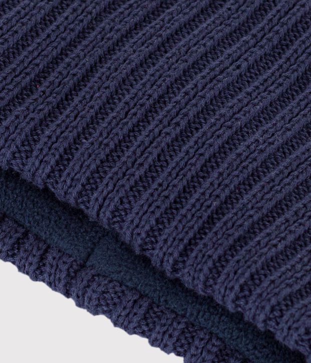 Baby-Schlauchschal aus einfarbigem Strick mit Fleece-Futter SMOKING