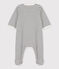 Baby-Bodyjama aus Baumwolle mit Streifen weiss MARSHMALLOW/blau SMOKING