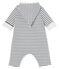 Langer Baby-Overall aus wattiertem Rippstrick weiss MARSHMALLOW/blau SMOKING CN