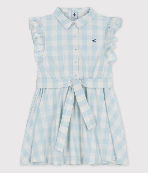 Kurz&auml;rmeliges Kinderkleid aus Popeline f&uuml;r M&auml;dchen BOLDAIR/weiss