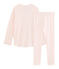 Rippstrick-Pyjama für Mädchen rosa FLEUR