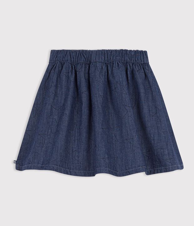 Kurzer Rock aus Denim mit Sternmotiv blau