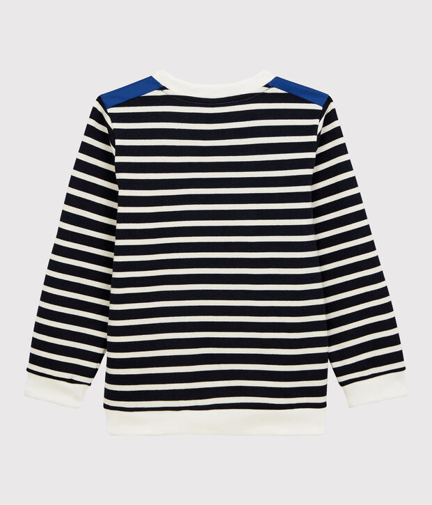 Kinder-Sweatshirt aus Jersey f&uuml;r Jungen blau/weiss
