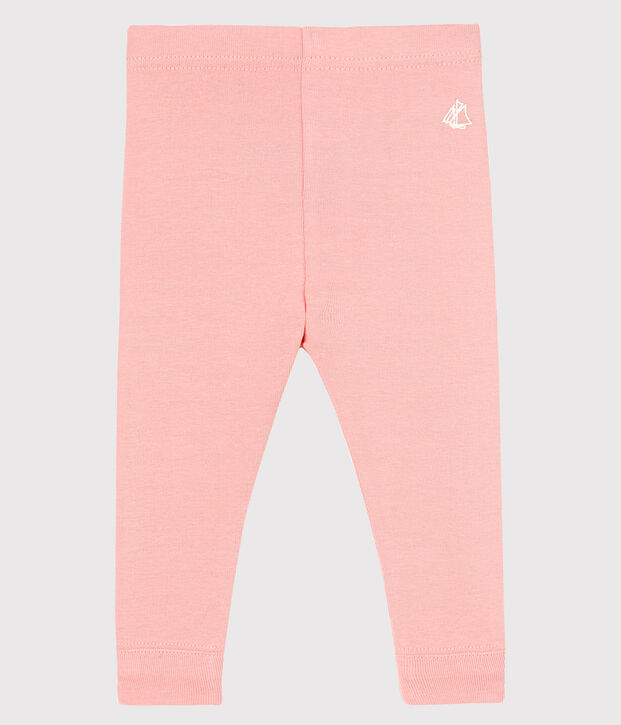 Einfarbige Baby-Legging aus 1x1-Rippstrick f&uuml;r M&auml;dchen rosa