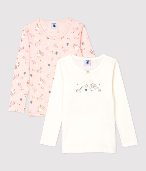 2er-Set langärmelige T-Shirts aus Baumwolle mit Prinzessinnen-Motiv für Mädchen variante 1