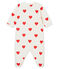 Baby-Strampler aus Molton für Mädchen weiss MARSHMALLOW/rot TERKUIT