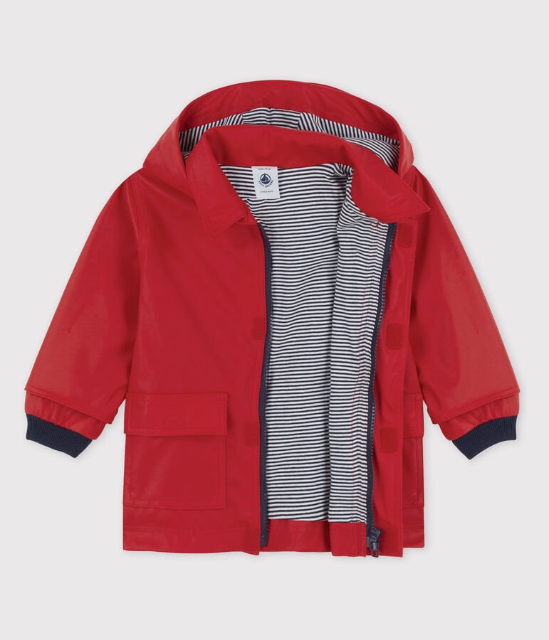 KLASSISCHE BABY-REGENJACKE AUS RECYCELTEM MATERIAL rot