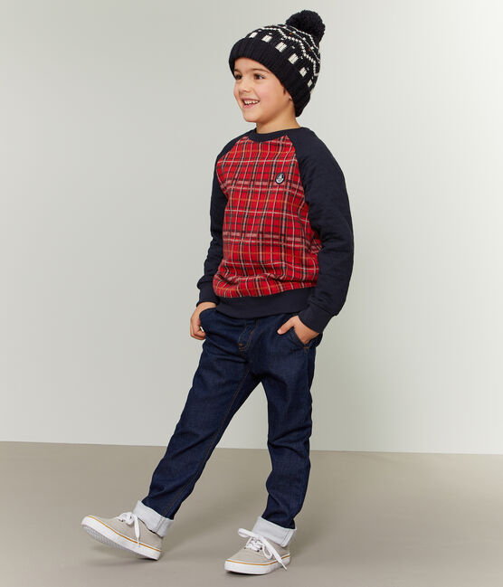 Kindermütze für Jungen blau SMOKING