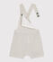 Kurze Baby-Latzhose aus Seersucker MARECAGE/ MARSHMALLOW