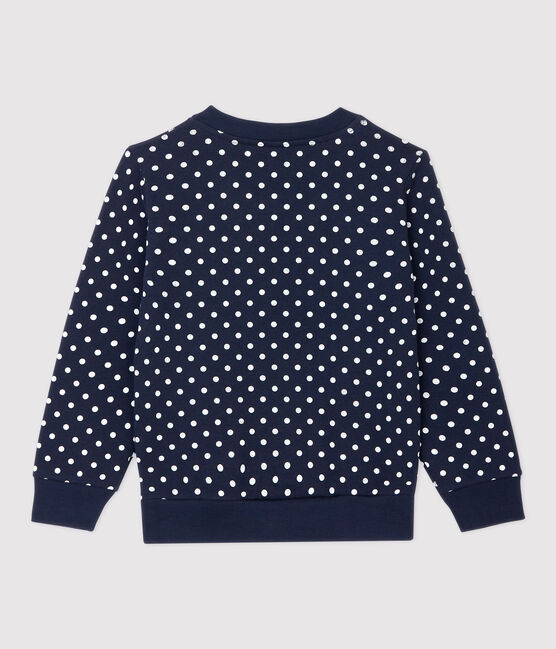 Kinder-Sweatshirt aus Molton für Mädchen blau SMOKING/weiss MARSHMALLOW