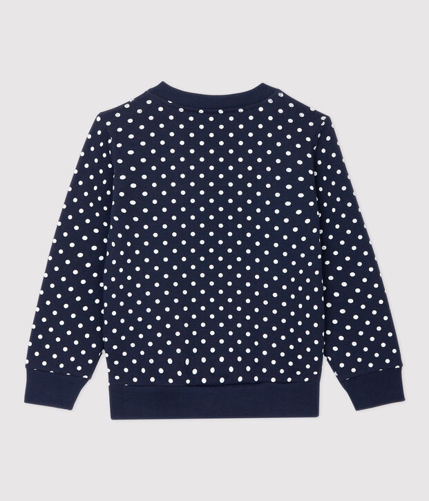 Kinder-Sweatshirt aus Molton f&uuml;r M&auml;dchen blau/weiss
