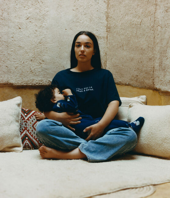 Still-T-Shirt Tajinebanane × Petit Bateau blau SMOKING