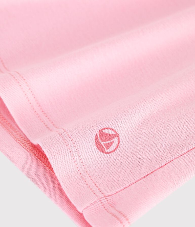 Kurz&auml;rmeliges Kinder T-Shirt aus einfarbiger Baumwolle rosa