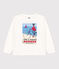 Langärmeliges Kinder-T-Shirt aus Baumwolle für Mädchen weiss MARSHMALLOW