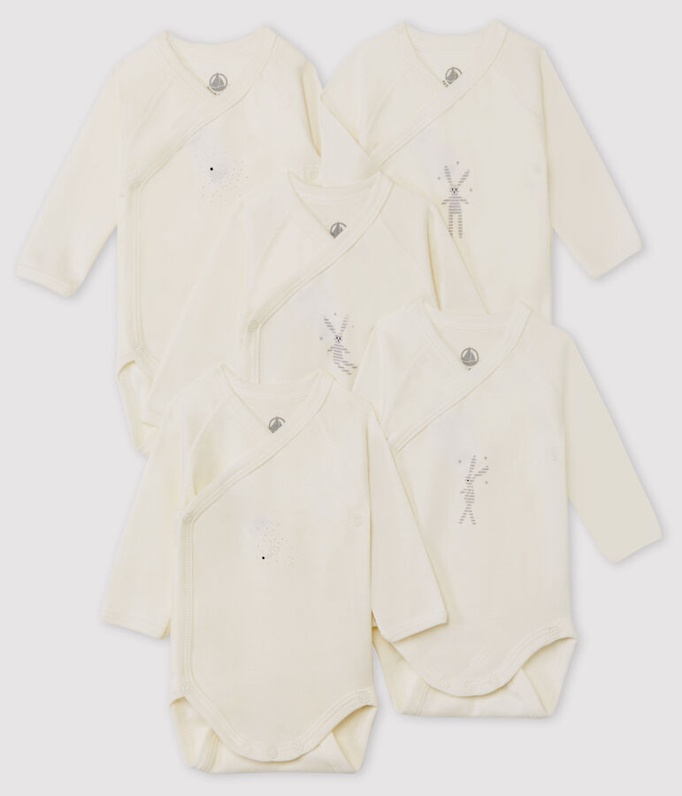 5er-Set lang&auml;rmelige Baby-Bodys f&uuml;r Neugeborene vielfarbig