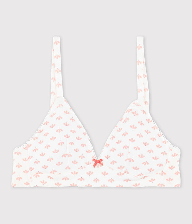 Gepolsterter M&auml;dchen-BH mit Print weiss/rosa/vielfarbig