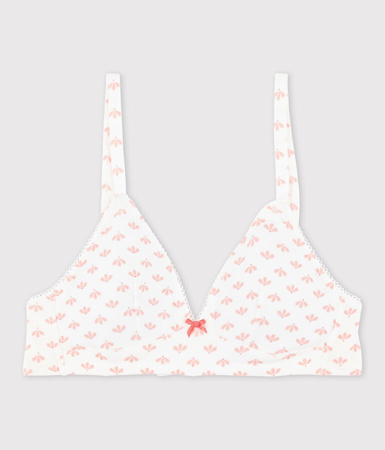 Gepolsterter M&auml;dchen-BH mit Print weiss ECUME/rosa VENUS/ MULTICO