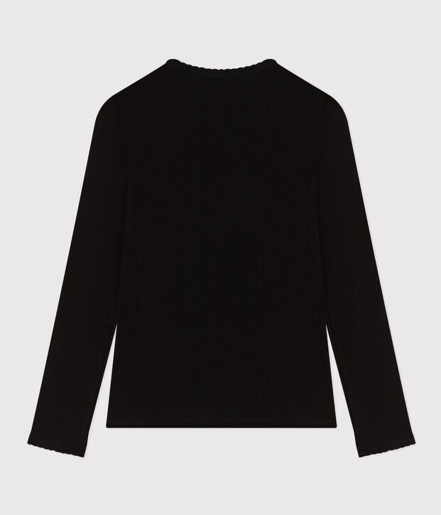 Damen-T-Shirt L&rsquo;ICONIQUE aus Baumwolle mit M&auml;usez&auml;hnchen schwarz